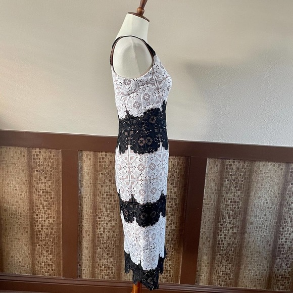 NWT: Dress the Population White and Black Lace Dress - Picture 6 of 12